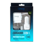 CARGADOR 3 EN 1 MICRO USB DINAX