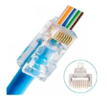 FICHA RED RJ45 CAT6 CANALIZADA PASANTE C/FUNDA