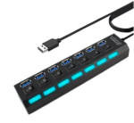 HUB USB 7 ENTRADAS CON CORTE DX-HUB7P DINAX