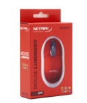 MOUSE LUMINOSO ROJO USB NETMAK NM-M01R