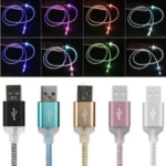 CABLE MICRO USB 3.1A DINAX CON LUZ CAJA VERDENEGRO
