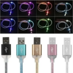 CABLE USB MALLADO V8 EN BOLSA CHARGER CON LUZ DINAX