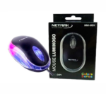 MOUSE LUMINOSO NEGRO USB NETMAK NM-M01