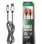 CABLE MICRO USB 4.2A 2 METROS CARGA RAPIDA DINAX