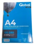 PAPEL AUTOADHESIVO GLOSSY 20 HOJAS A4 GLOBAL PAPERAG135A4-20