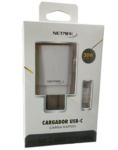 CARGADOR USB TIPO C + CABLE USB TIPO C - 30W NETMAK NM-CP2