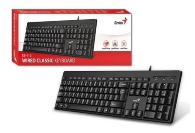 116 TECLADO GENIUS KB-116 BLACK / USB - Imagen 1