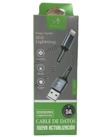 CABLE USB A LIGHTNING IPHONE 1M 5A MALLADO ROYALCELL RC-5006