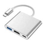 ADAPTADOR 3 EN 1  USB C A HDMI + USB + TYPE C NETMAK NM-TYPE