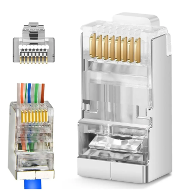 PLUG RJ45 CAT6 BLINDADO PASANTE