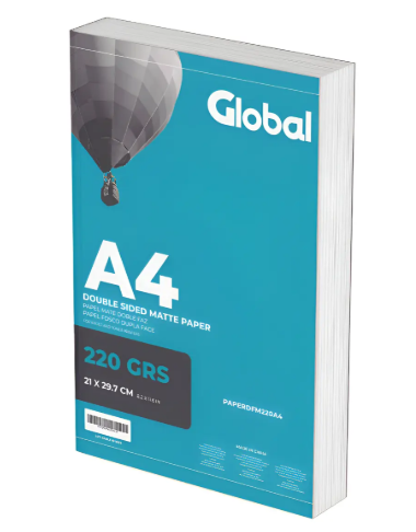 PAPEL MATE DOBLE FAZ X 20 HOJAS A4 GLOBAL PAPERDFM220A4-20